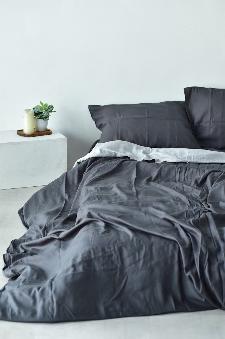 Deep Navy Bamboo Linen Bedding Sets 4 pieces