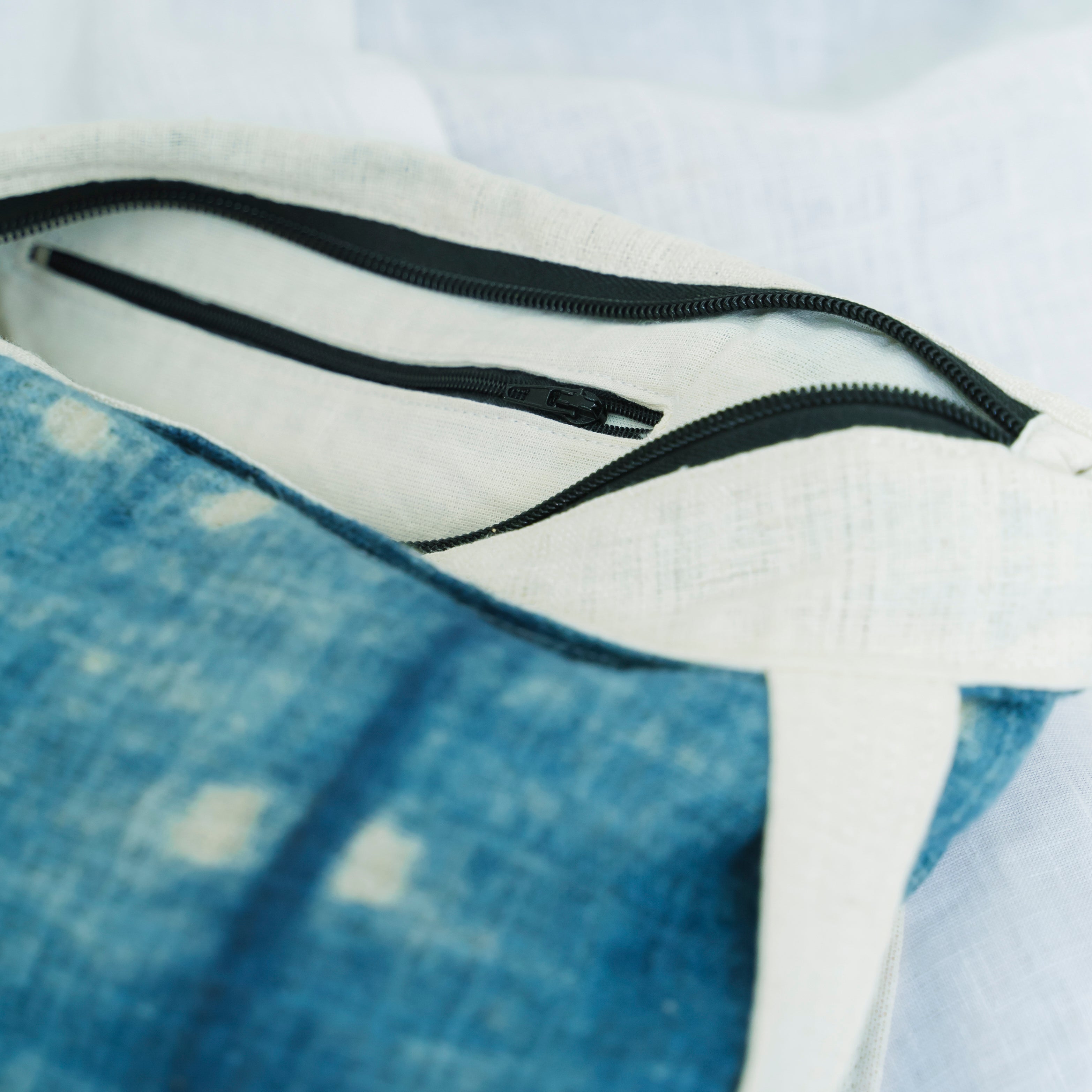 Hmong Speckled Indigo Tote Bag - Hand-Dyed Light Spot Brocade - One-of-a-Kind Hill Tribe Artisan Shoulder Bag