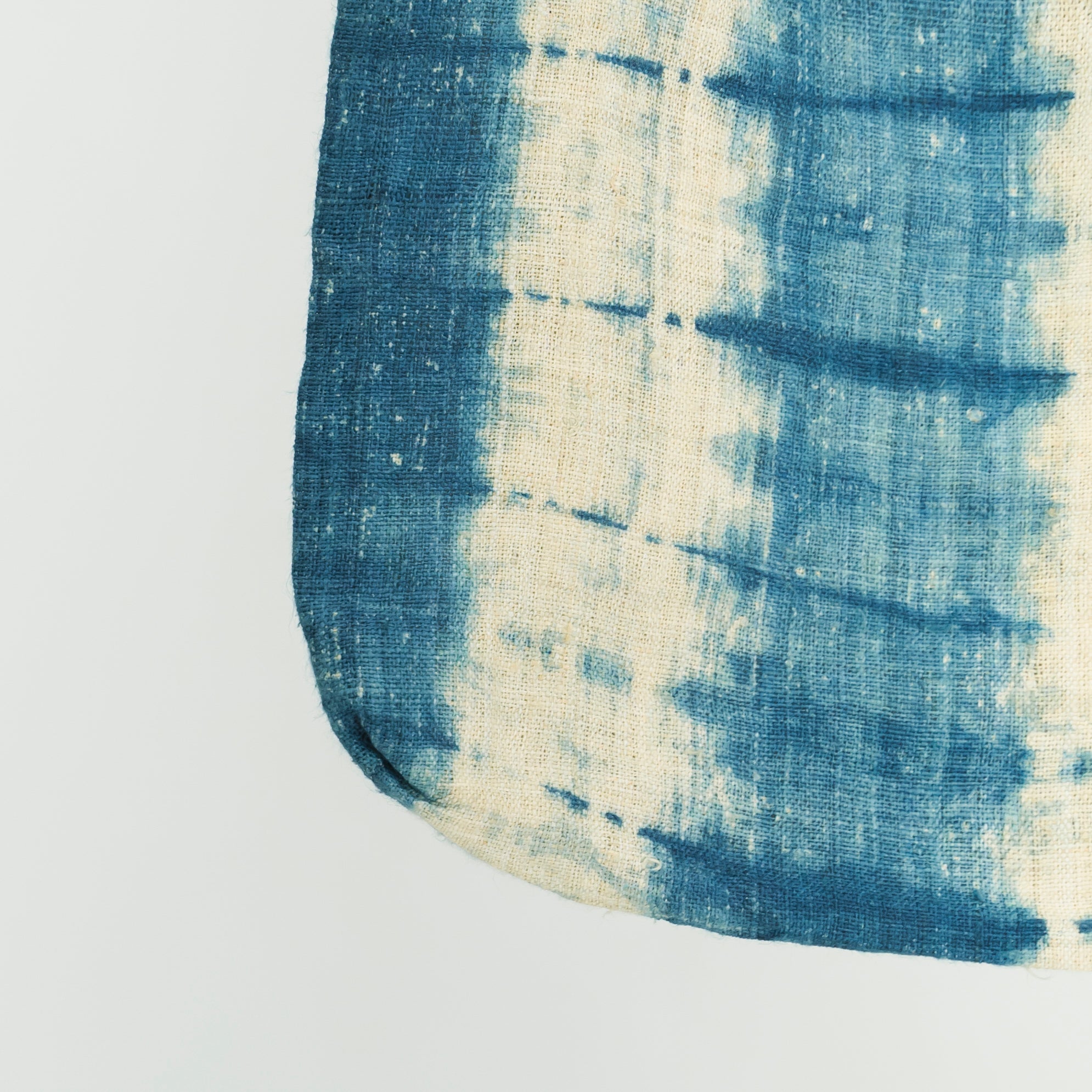 Hmong Step Pattern Tote Bag - Hand-Dyed Indigo Brocade - Traditional Staircase Motif Hill Tribe Artisan Bag