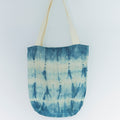 Hmong Mountain Peak Tote Bag - Hand-Dyed Indigo Brocade - One-of-a-Kind Hill Tribe Artisan Shoulder Bag