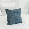 Hmong Full Batik Pillow Cover - Hand-Drawn Beeswax Indigo Brocade - Traditional Hill Tribe Artisan Cushion