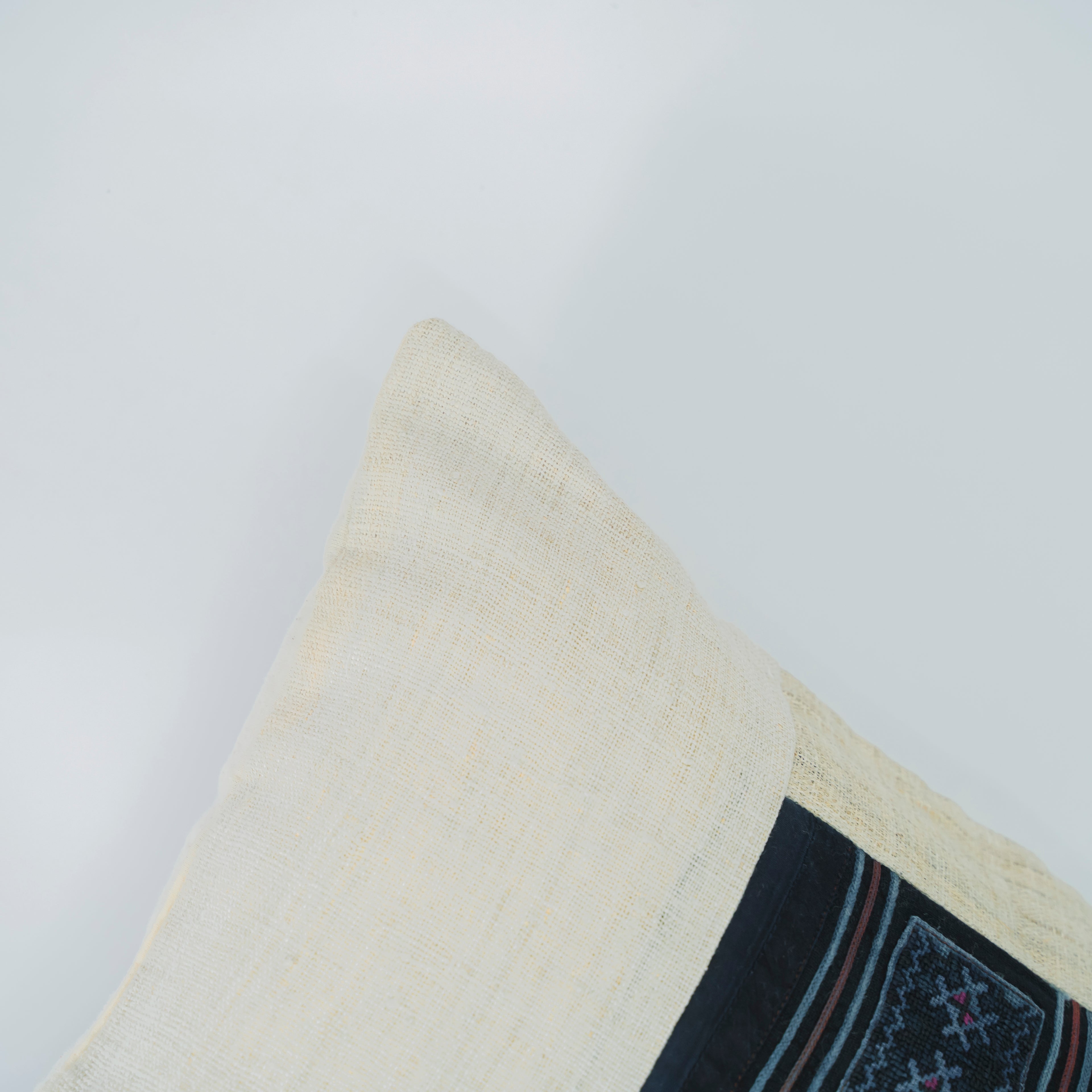 Hmong Star Embroidered Pillow Cover - Hand-Stitched Brocade Cushion - One-of-a-Kind Hill Tribe Artisan Home Decor