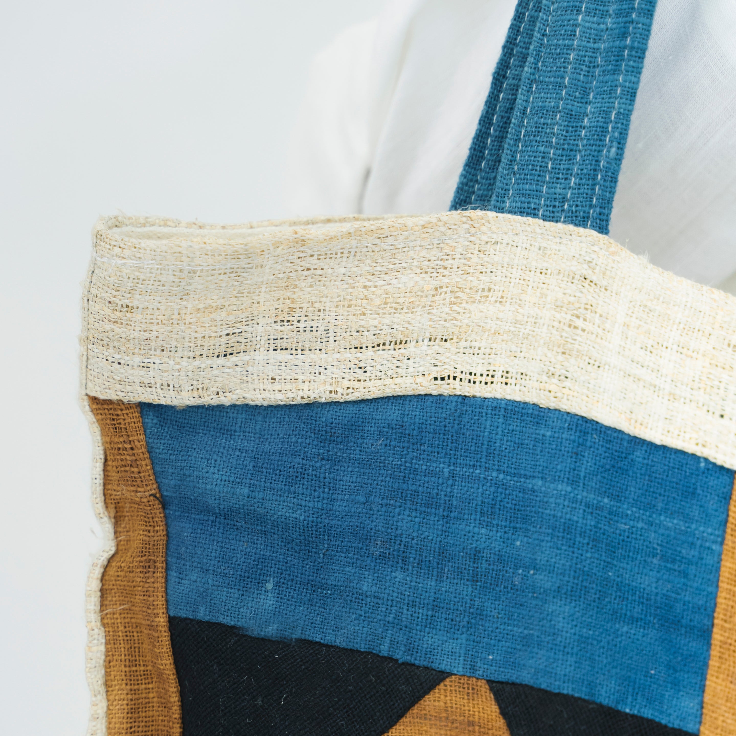 Landscape Patchwork Tote Bag - Handmade Ethnic Brocade Shoulder Bag - Large Horizontal Tribal Art Purse