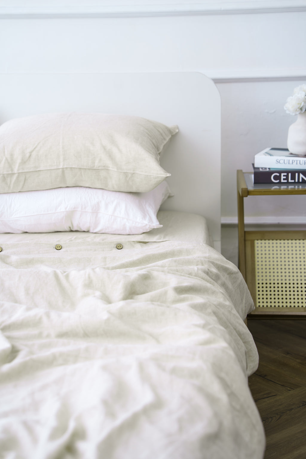 Beige Bamboo Linen Pillowcase — 70% Bamboo 30% Linen