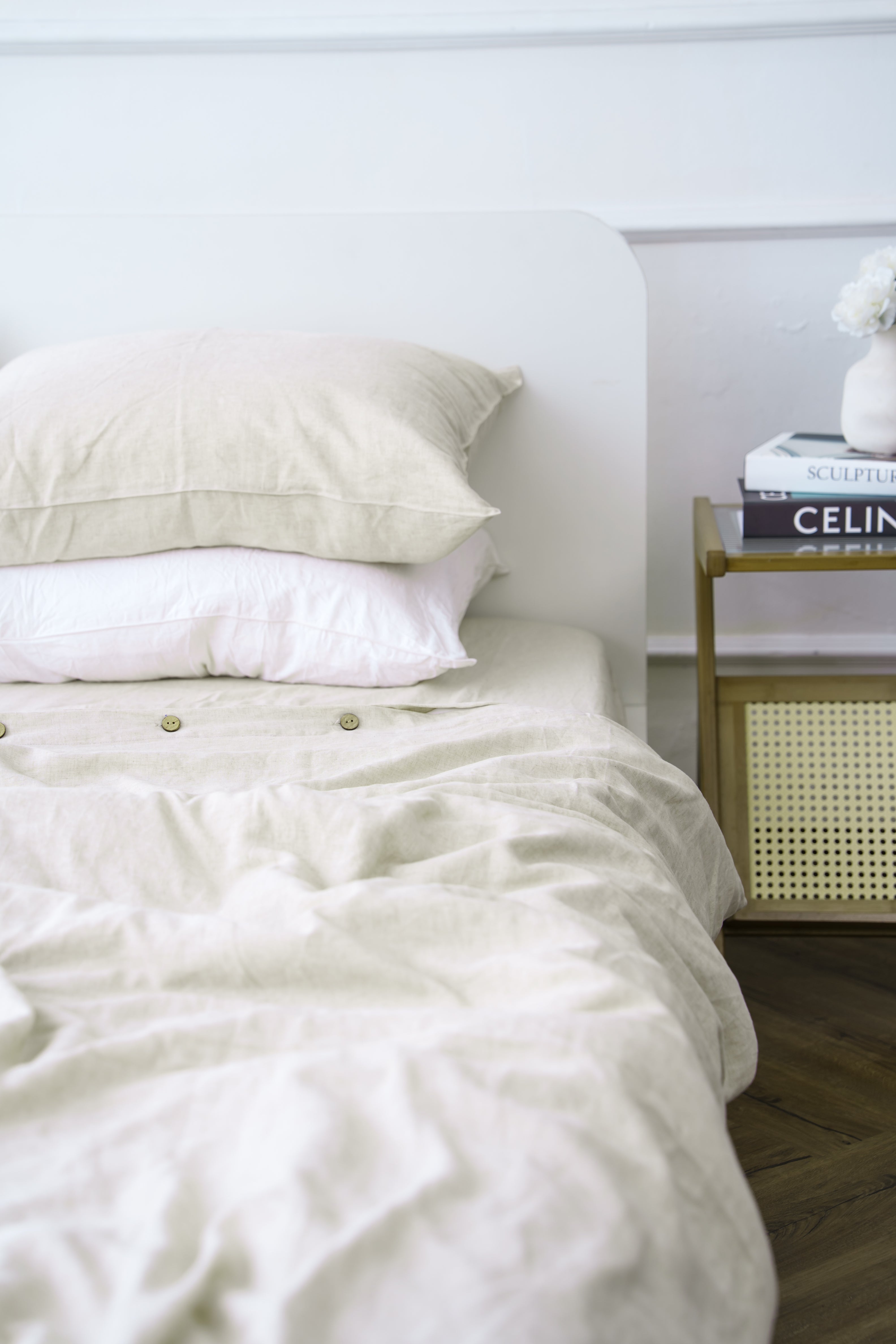 Beige Bamboo Linen Pillowcase — 70% Bamboo 30% Linen