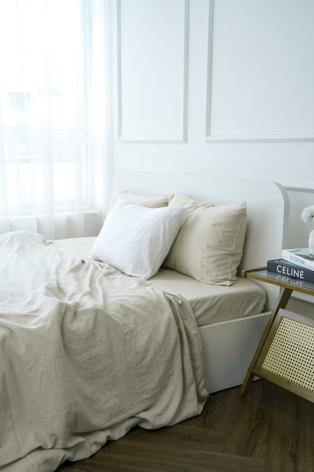 Beige Bamboo Linen Pillowcase — 70% Bamboo 30% Linen