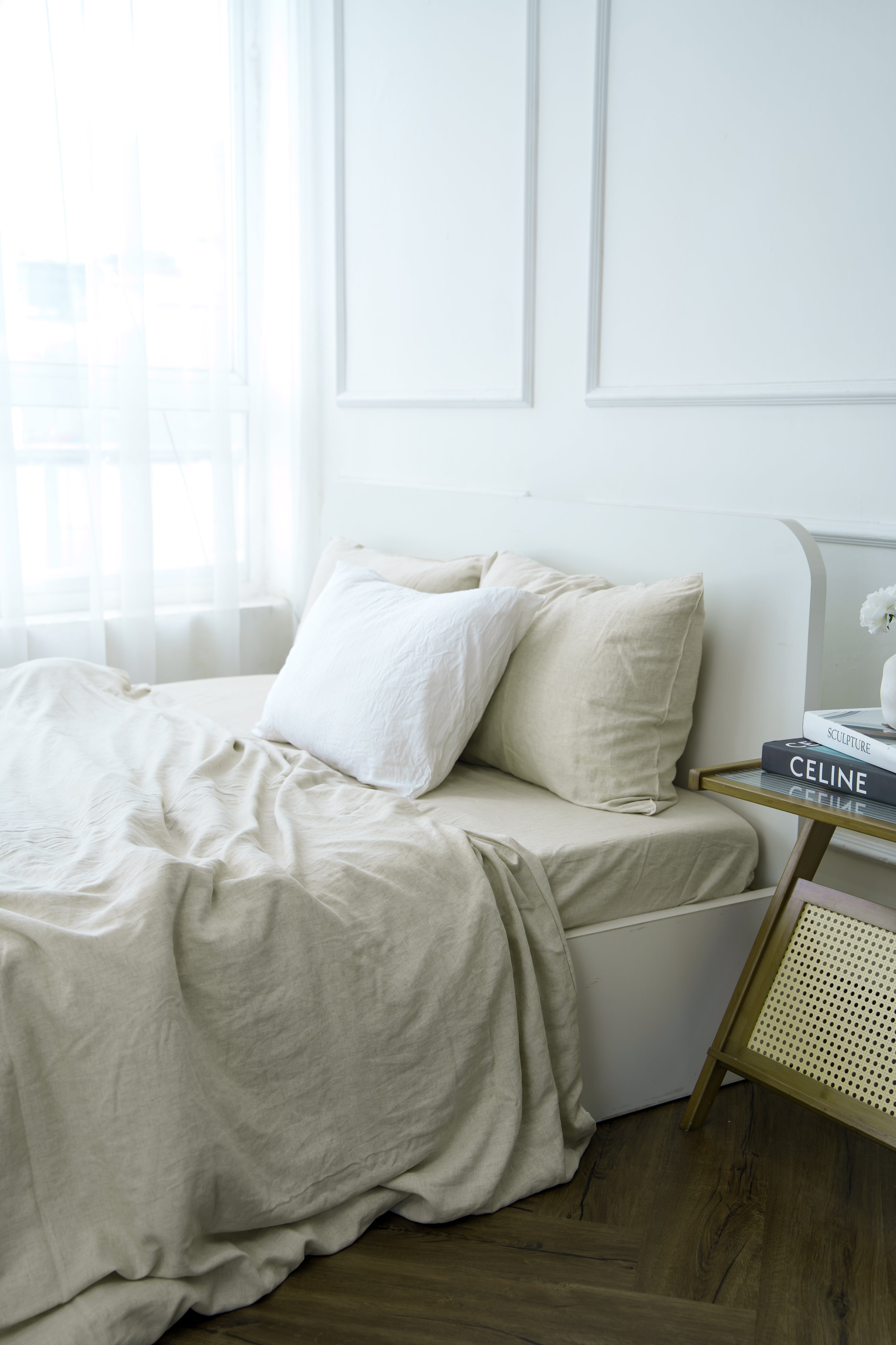 Beige Bamboo Linen Pillowcase — 70% Bamboo 30% Linen