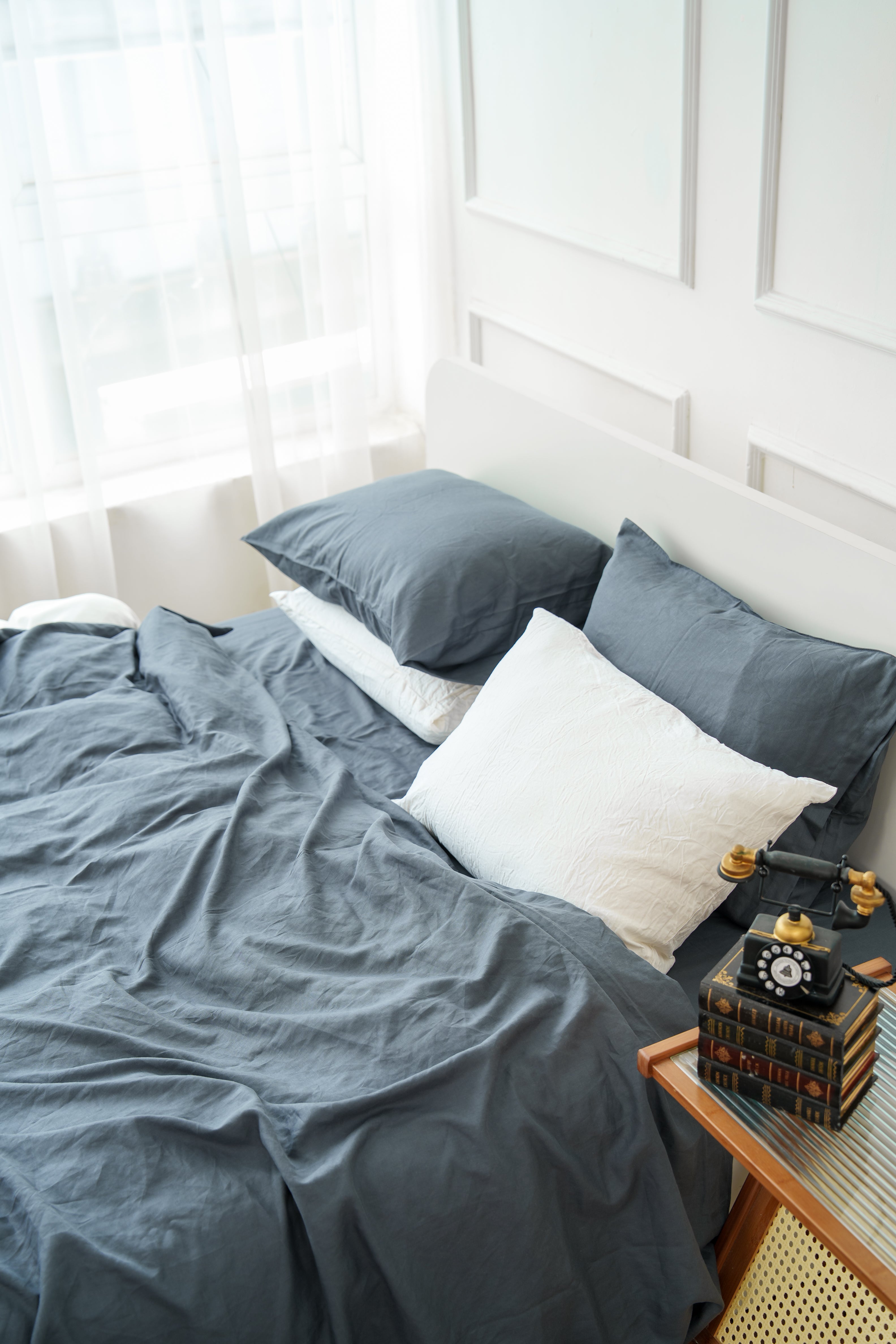 White Bamboo Linen Pillowcase — 70% Bamboo 30% Linen