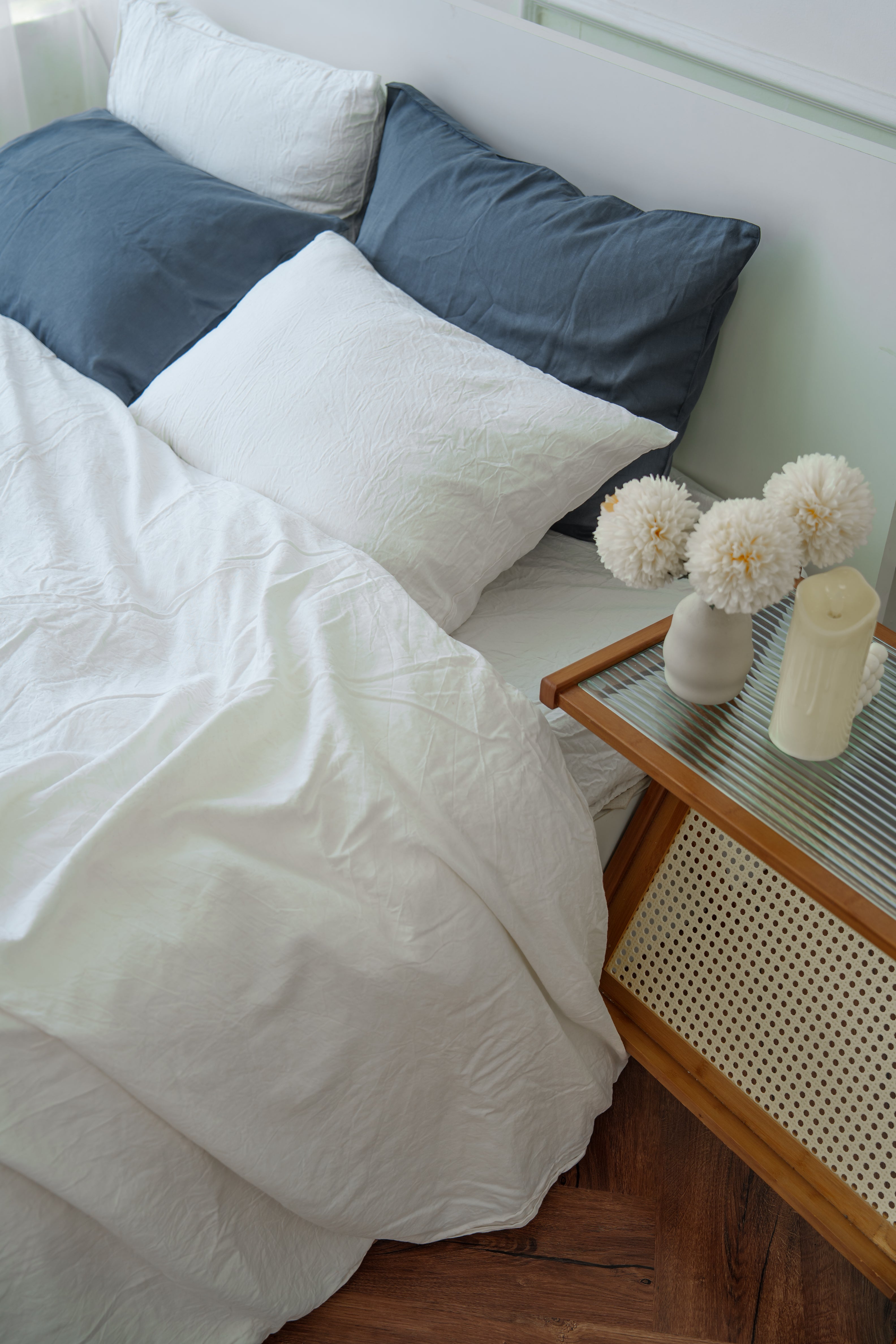 Grey Bamboo Linen Pillowcase — 70% Bamboo 30% Linen