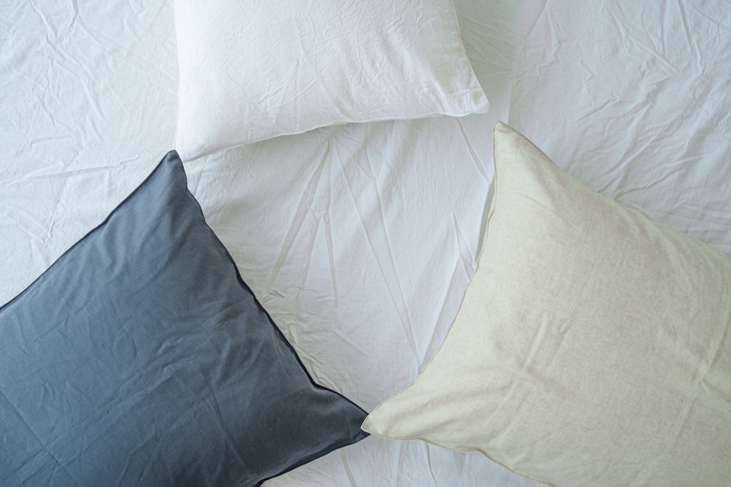 White Bamboo Linen Pillowcase — 70% Bamboo 30% Linen