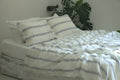 Ivory Navy Striped French Linen Pillowcase - Yarn Dyeing 63