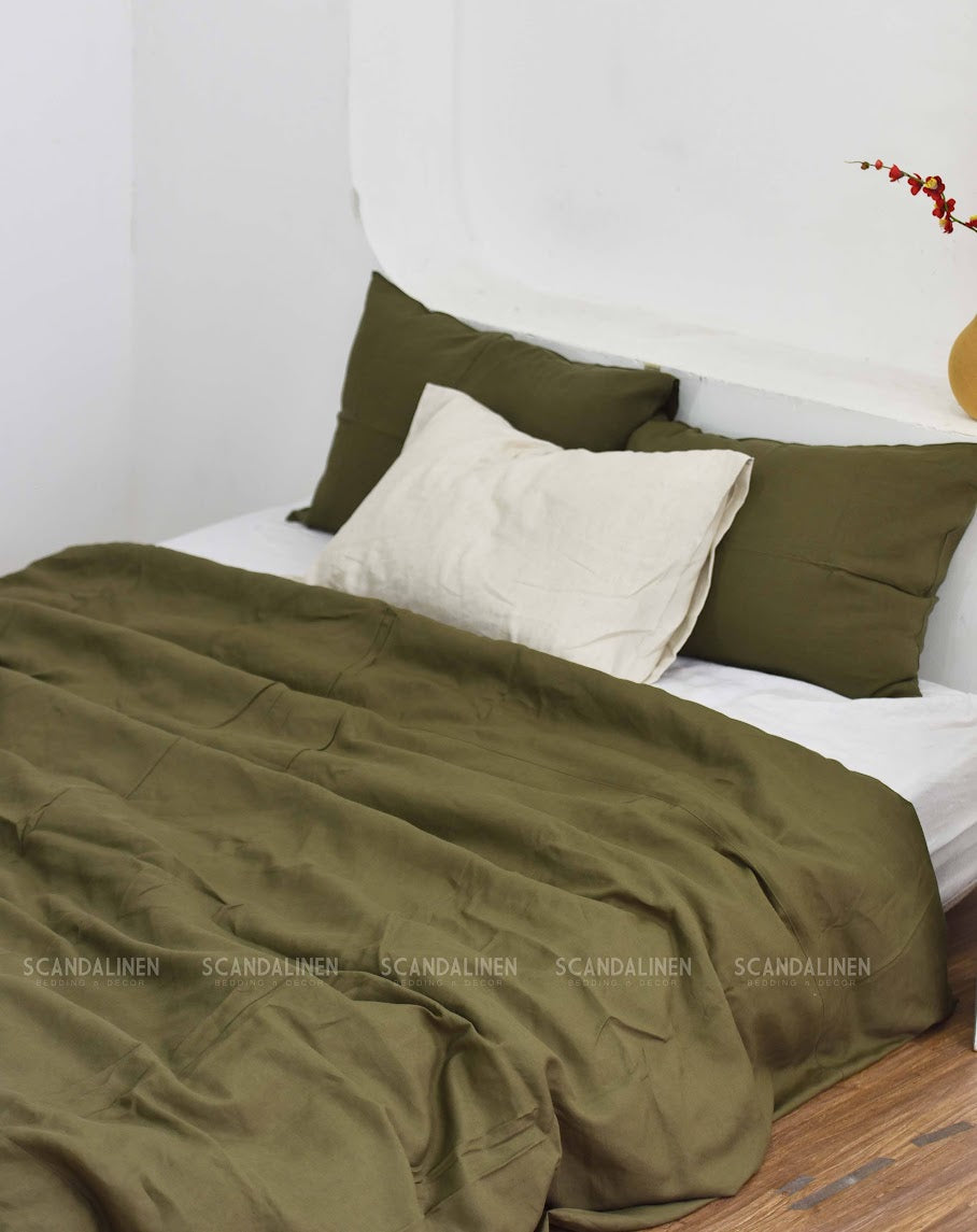 Juniper Bamboo Linen Duvet Cover Set – 4-Piece Bed Linen | 45% Linen 55% Bamboo Rayon | 165 GSM