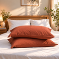 Brick Bamboo Linen Pillowcases