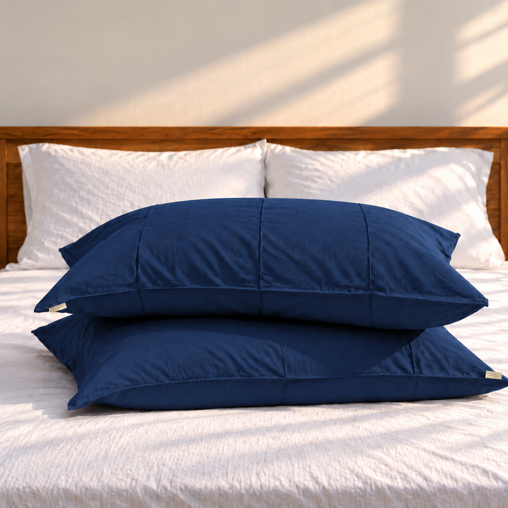 Indigo Bamboo Linen Pillowcases