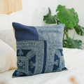 Hmong Patchwork Batik Sofa Pillow Cover - Hand-Drawn Beeswax on Brocade Mosaic - One-of-a-Kind Hill Tribe Artisan Cushion