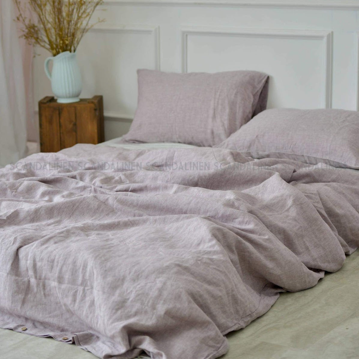 Light Purple French Linen Duvet Cover - Yarn Dyeing 47