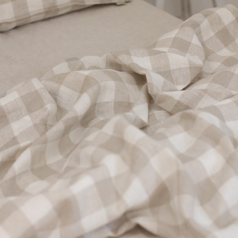 Grid French Linen Duvet Cover | OEKO-TEX Certified Premium Bedding