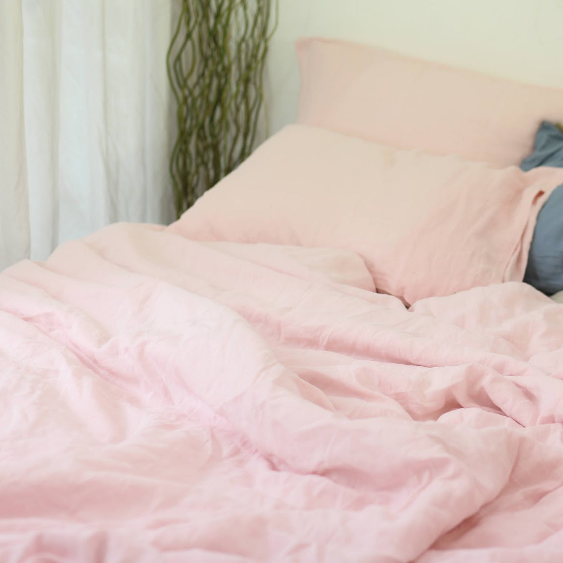 Peach French Linen Duvet Cover - Peach 01