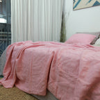 Red Pink French Linen Duvet Cover - Red Pink 43