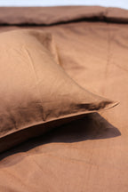 Golden Brown Linen Bedding Sets 4 pieces