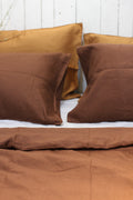 Golden Brown Linen Bedding Sets 4 pieces