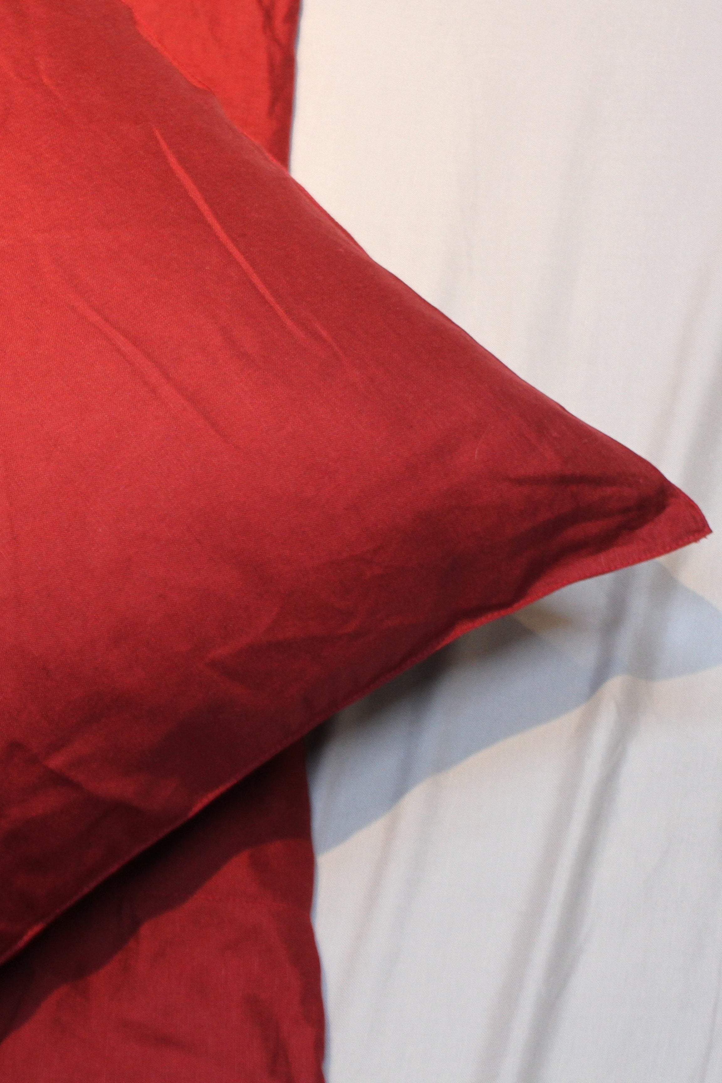 Wine Red Linen Bedding Sets 4 pieces
