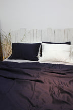 Deep Navy Bamboo Linen Bedding Sets 4 pieces