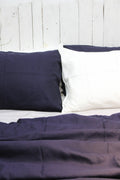 Deep Navy Bamboo Linen Bedding Sets 4 pieces