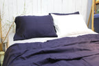 Deep Navy Bamboo Linen Bedding Sets 4 pieces