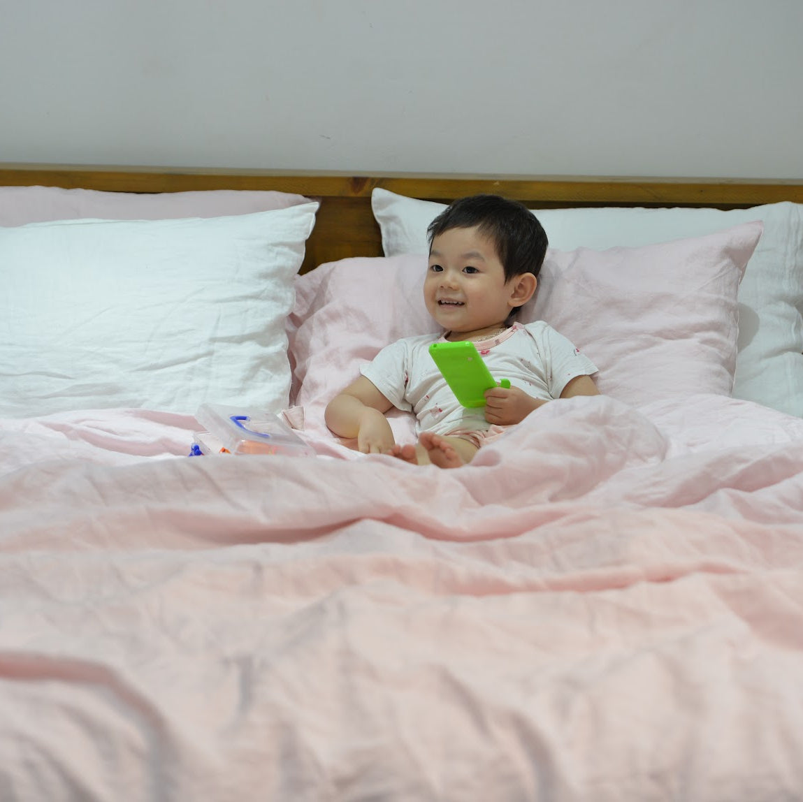 Peach French Linen Duvet Cover - Peach 01