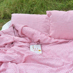 Red Striped French Linen Duvet Cover - Yarn Dyeing 52