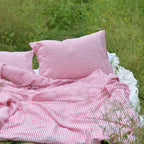 Red Striped French Linen Duvet Cover - Yarn Dyeing 52