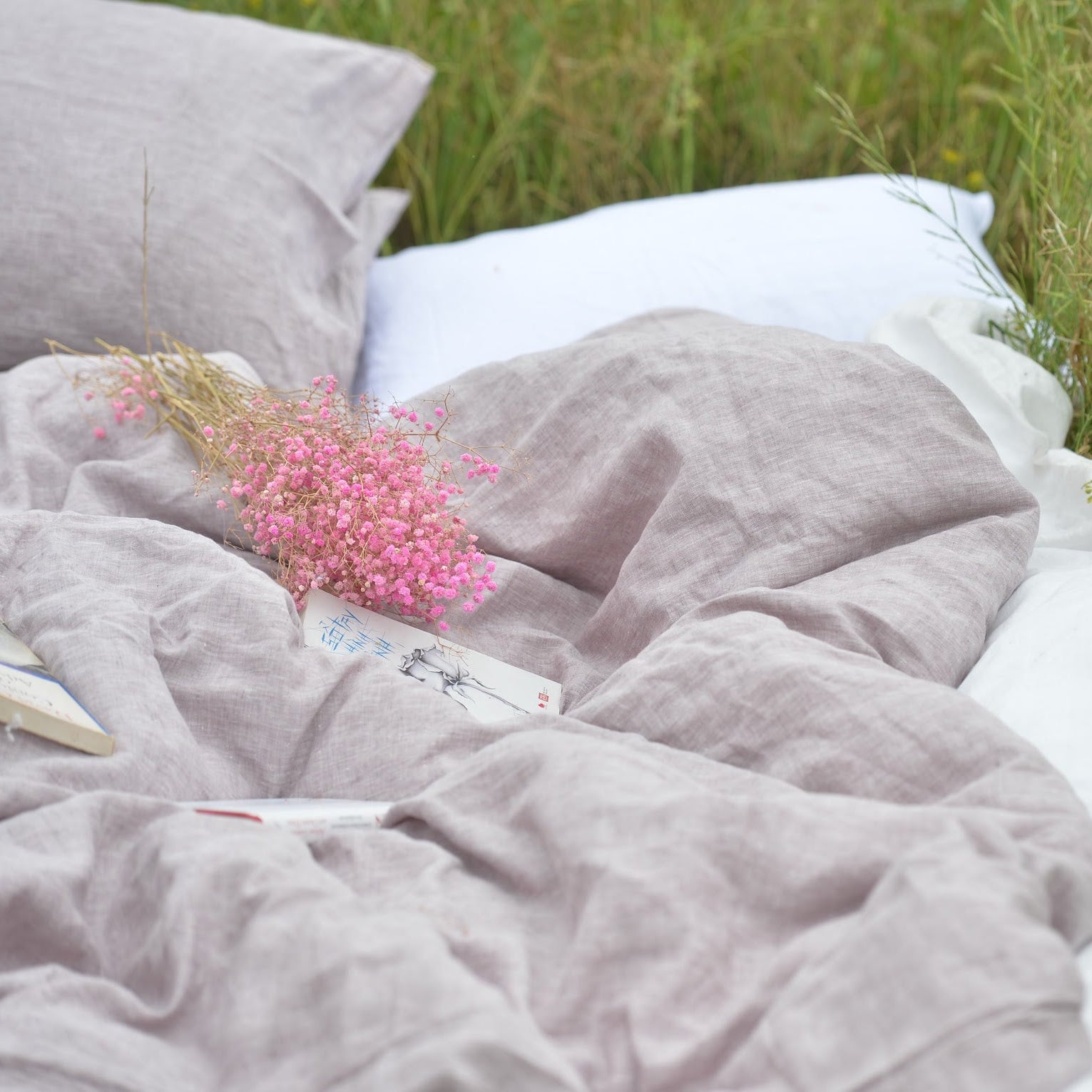 Light Purple French Linen Duvet Cover - Yarn Dyeing 47