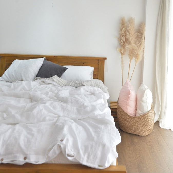 White French Linen Duvet Cover | Plain Dyed