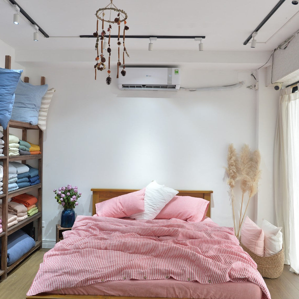 Red Striped French Linen Duvet Cover - Yarn Dyeing 52