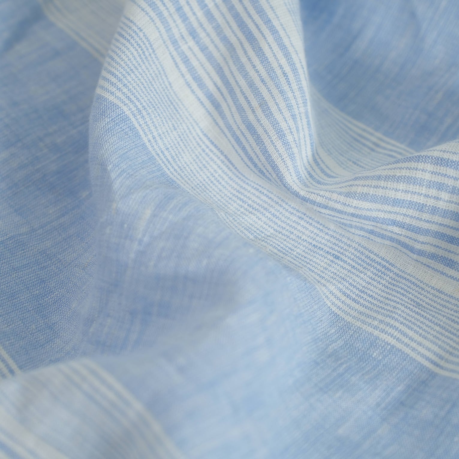 Blue Striped French Linen Duvet Cover - Yarn Dyeing 60