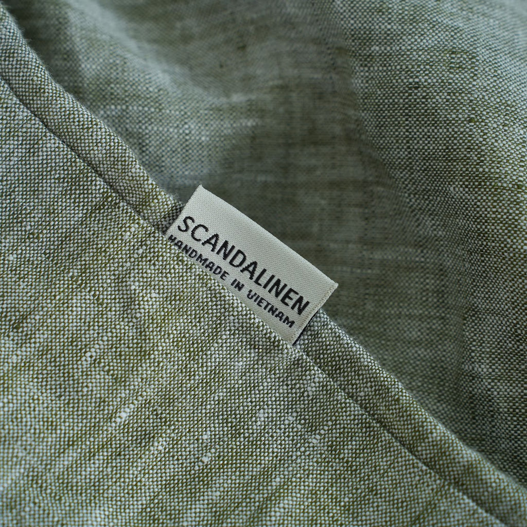 Asparagus French Linen Pillowcase | Yarn-Dyed | Handmade