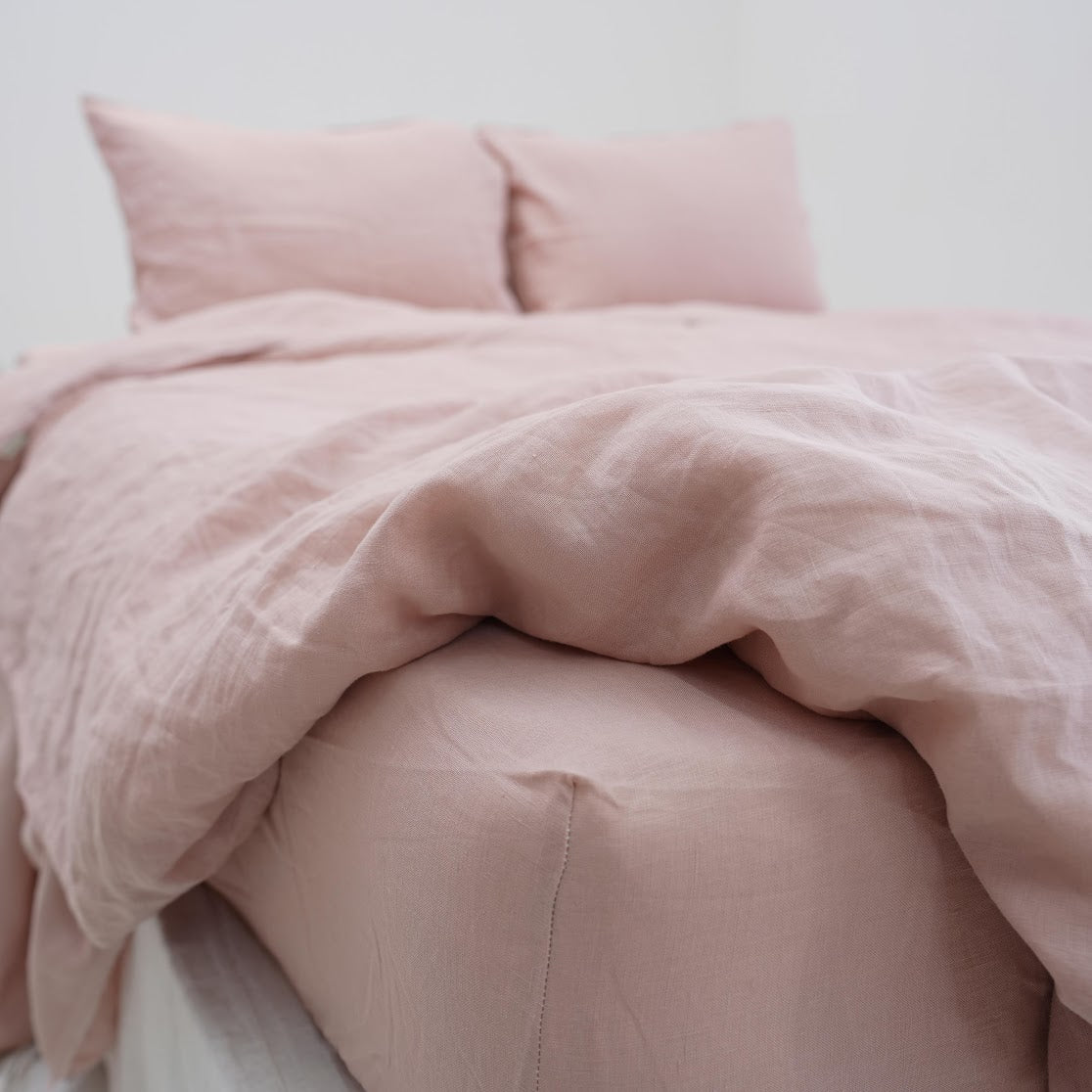Dusty Pink French Linen Duvet Cover - Plain Dyeing 33