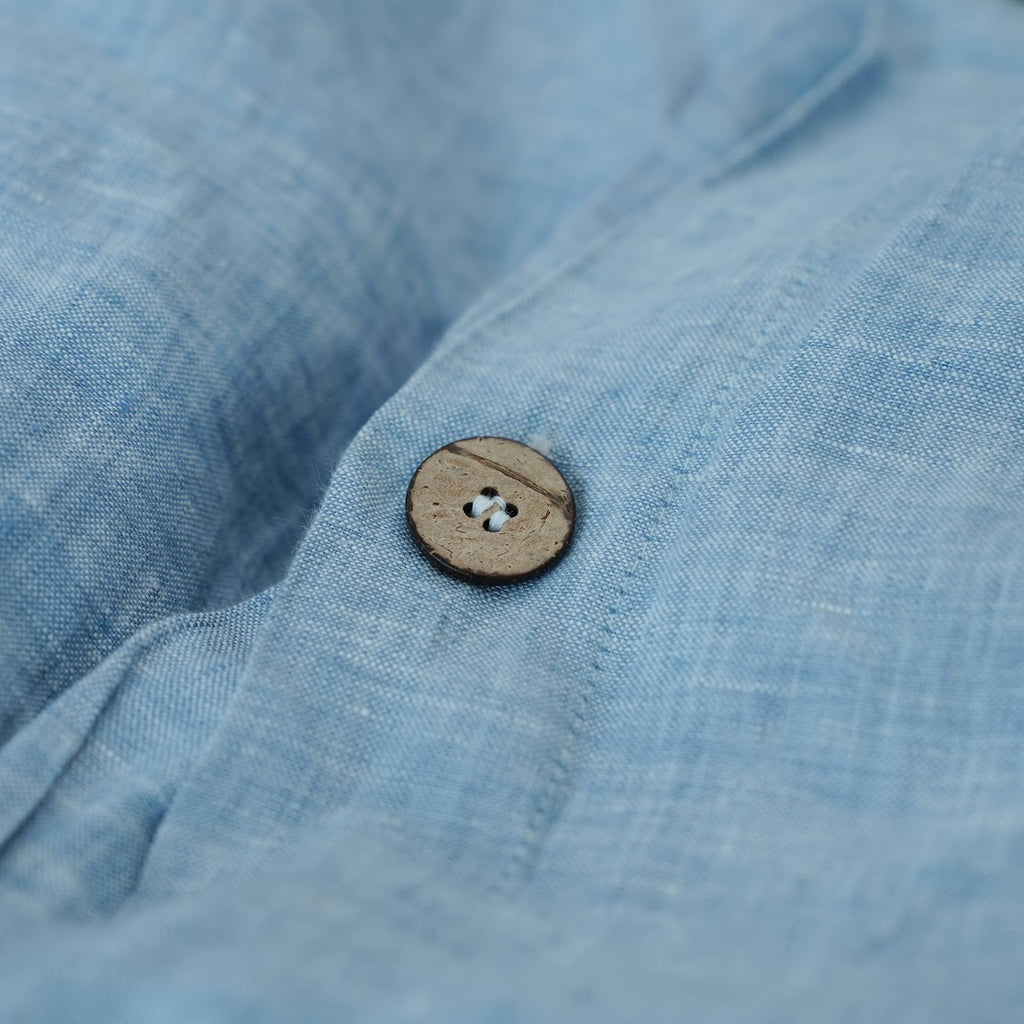 Blue French Linen Pillowcase | Yarn-Dyed | Handmade