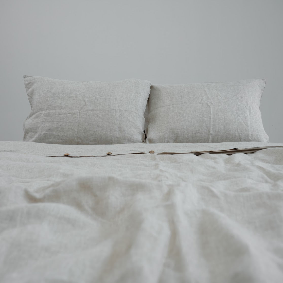 Flax French Linen Duvet Cover - Flax 07