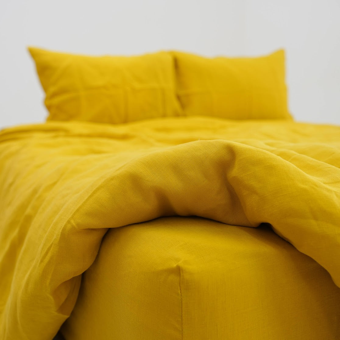 Yellow French Linen Top Sheet | 100% Linen Flat Sheet
