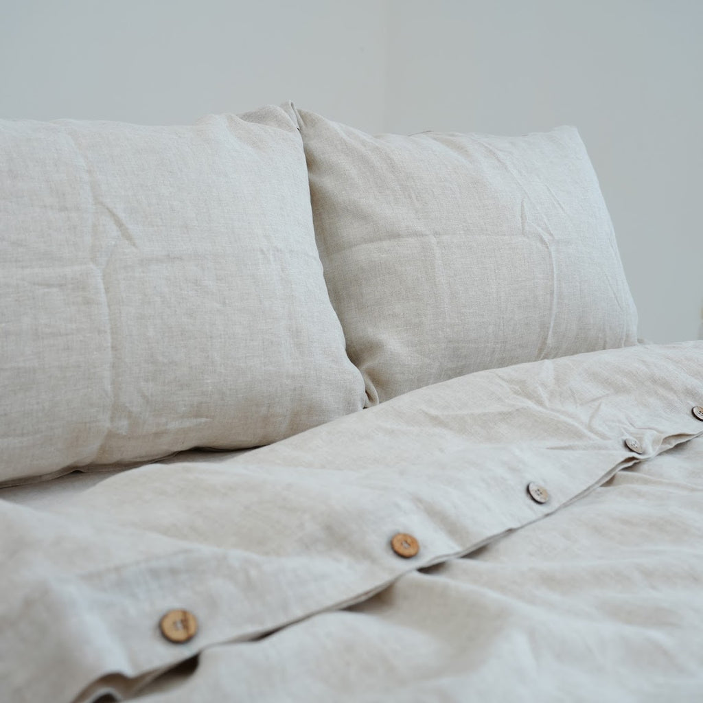 Flax French Linen Duvet Cover - Flax 07