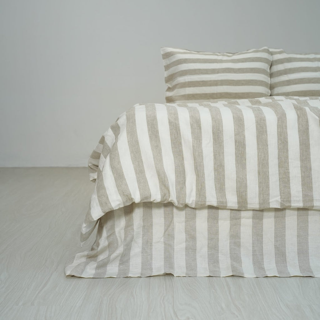 Flax Striped French Linen Duvet Cover - Yarn Dyeing 57