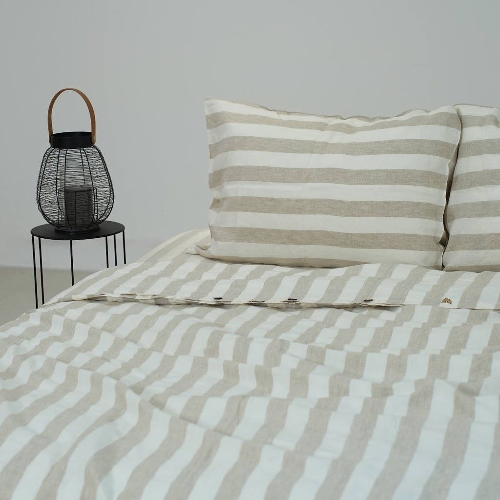 Flax Striped French Linen Duvet Cover - Yarn Dyeing 57
