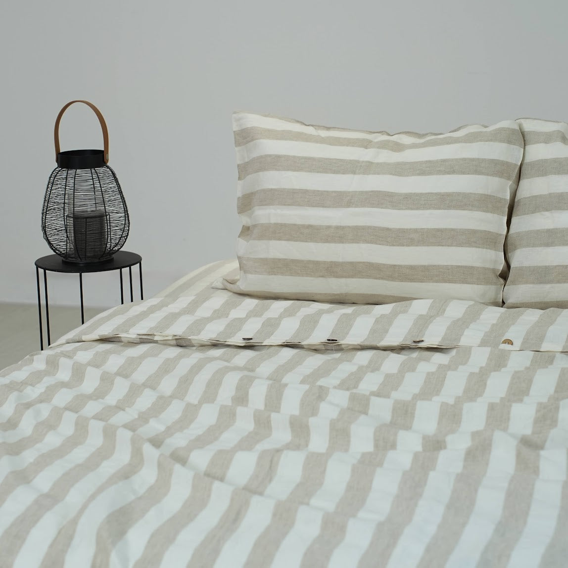 Flax Striped French Linen Duvet Cover - Yarn Dyeing 57