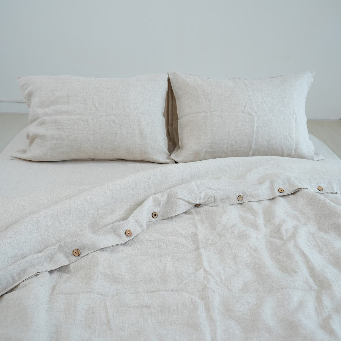 Flax French Linen Duvet Cover - Flax 07
