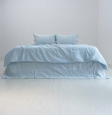 Sky French Linen Duvet Cover - Plain Dyeing 09