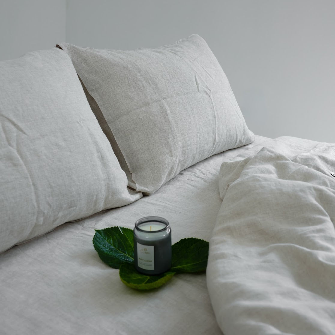 Flax French Linen Duvet Cover - Flax 07