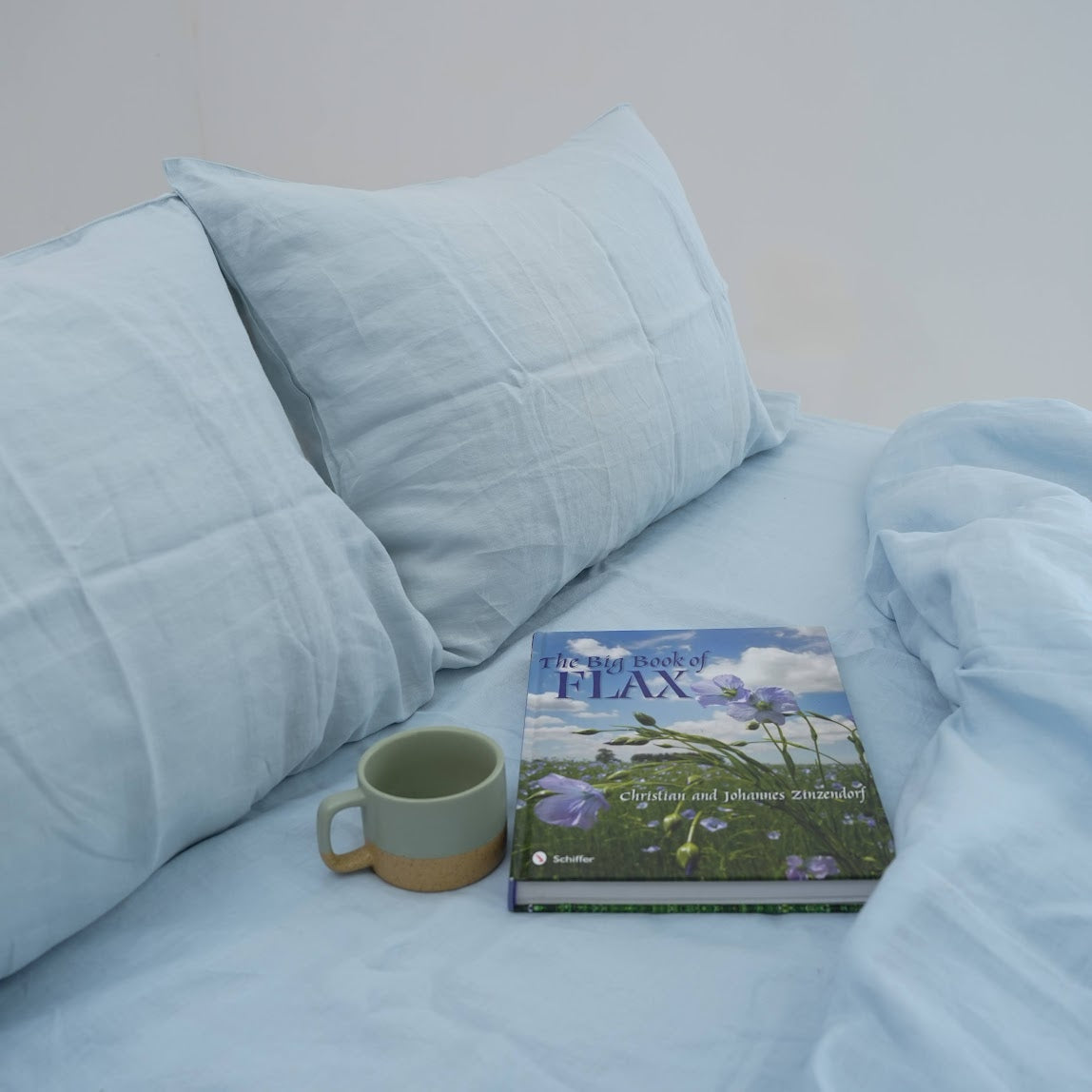 Sky French Linen Duvet Cover - Plain Dyeing 09