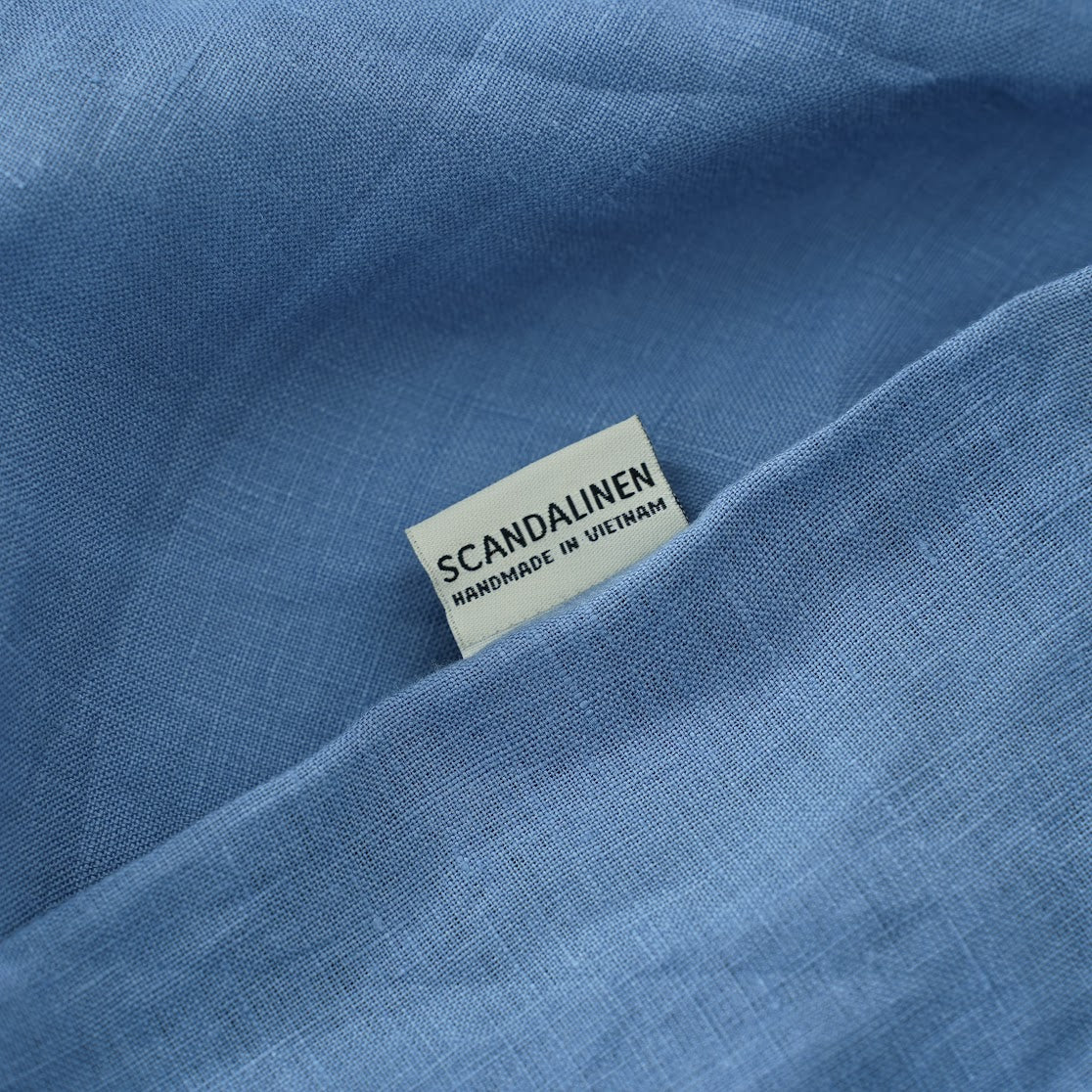 Navy French Linen Top Sheet | 100% Linen Flat Sheet